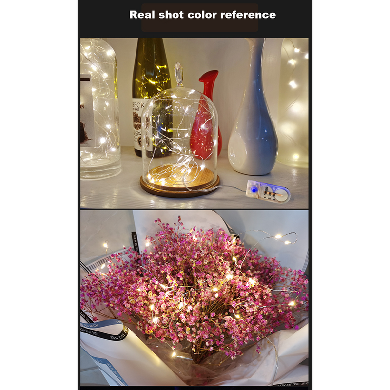 Cadena de luces con temporizador inteligente, caja de regalo de Navidad, decoración de habitación, flores, LED, 6 horas