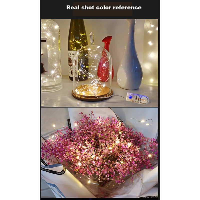 Cronometragem inteligente novo botão bateria luzes da corda caixa de presente natal decoração do quarto flores led decoração cronometragem trabalho 6 horas