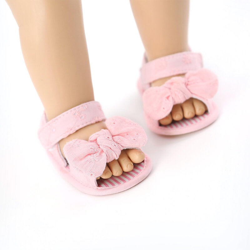 Сандалии Tregren для маленьких девочек 0-18 месяцев, Босоножки с открытым носком, Нескользящие, на мягкой подошве, без каблука, с бантом, летние туфли для принцесс