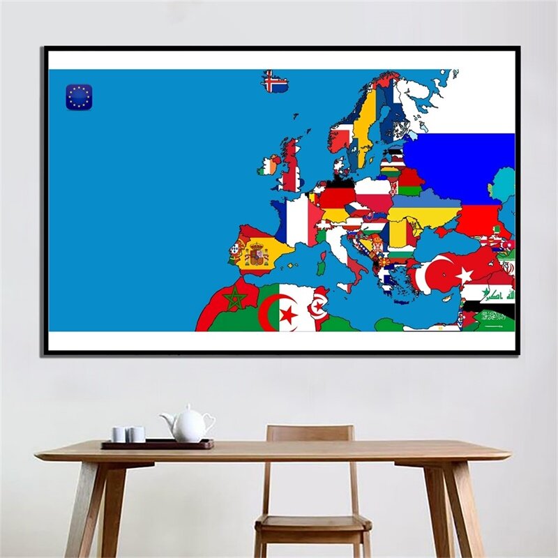 Affiches et imprimés de la carte du monde en Non-tissé, papier peint Horizontal, 90x60cm, 1 pièce, fournitures scolaires et de maison