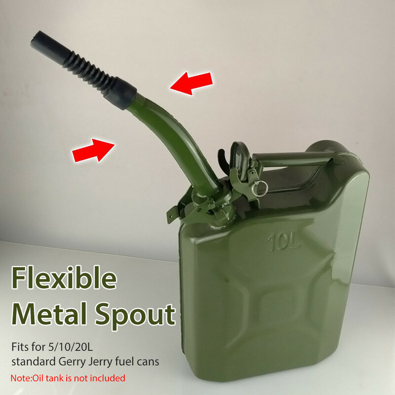 Zbiornik wlewu paliwa 5/10/20 litra Jerry puszki metalowa guma może wylewać wylewka elastyczna dysza benzyna uszczelka 38cm + uszczelka