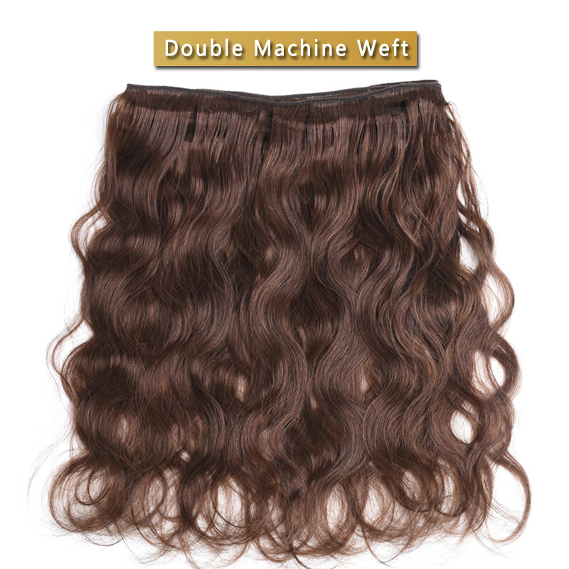 Brązowe doczepy typu Body Wave brazylijskie wiązki ludzkich włosów Dorisy Remy brązowe przedłużanie włosów #2 #4 Natural Color