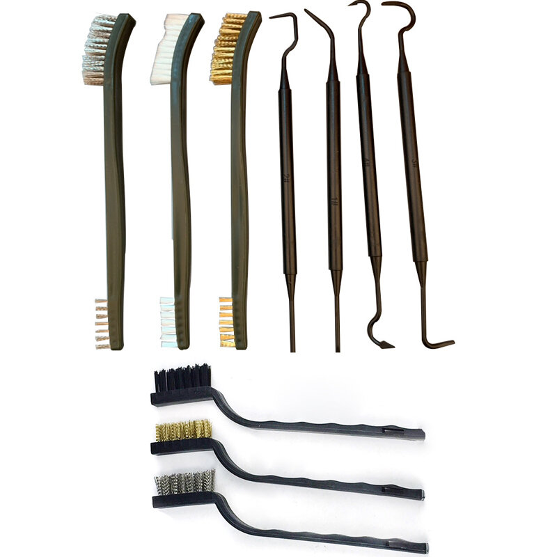 Escova de fio de cobre de aço inoxidável, conjunto de escovas para dentes remove ferrugem, ferramentas de limpeza de aço inoxidável metal metal nylon