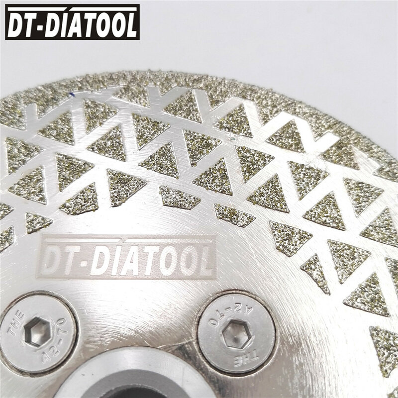 DT-DIATOOL 1pc Enkelzijdig Gecoat Gegalvaniseerde Diamant Slijpschijf M14 of 5/8-11 Draad Graniet Marmer Tegel zaagblad
