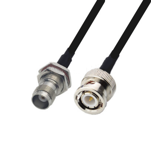 RF Pigtail Jumper Cable, TNC Feminino para BNC Masculino, RG174