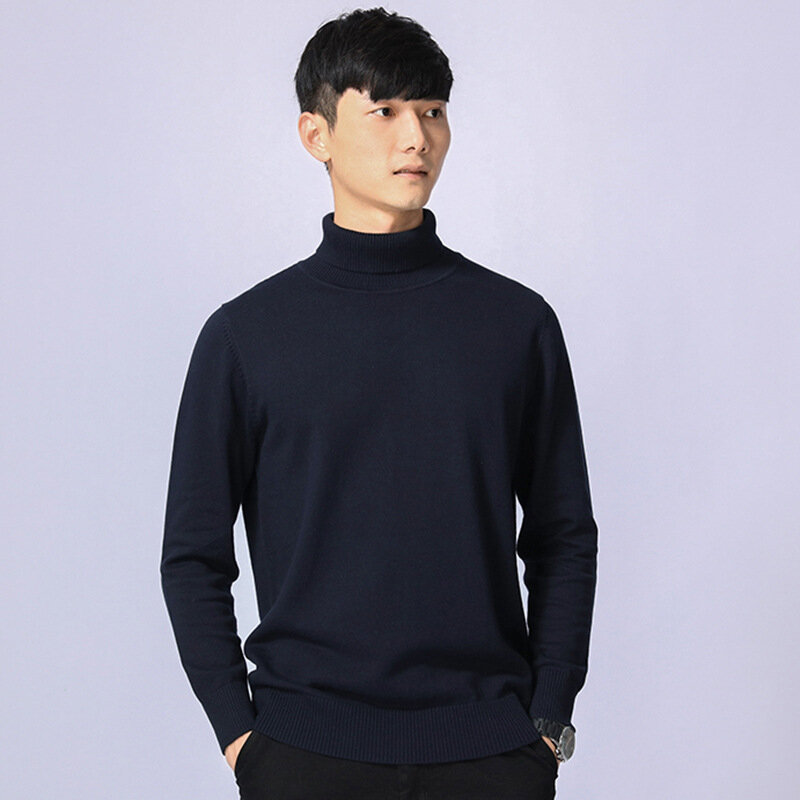 MRMT-suéter de cuello alto para hombre, ropa de ocio de manga larga, Color sólido, novedad de otoño e invierno, 2024