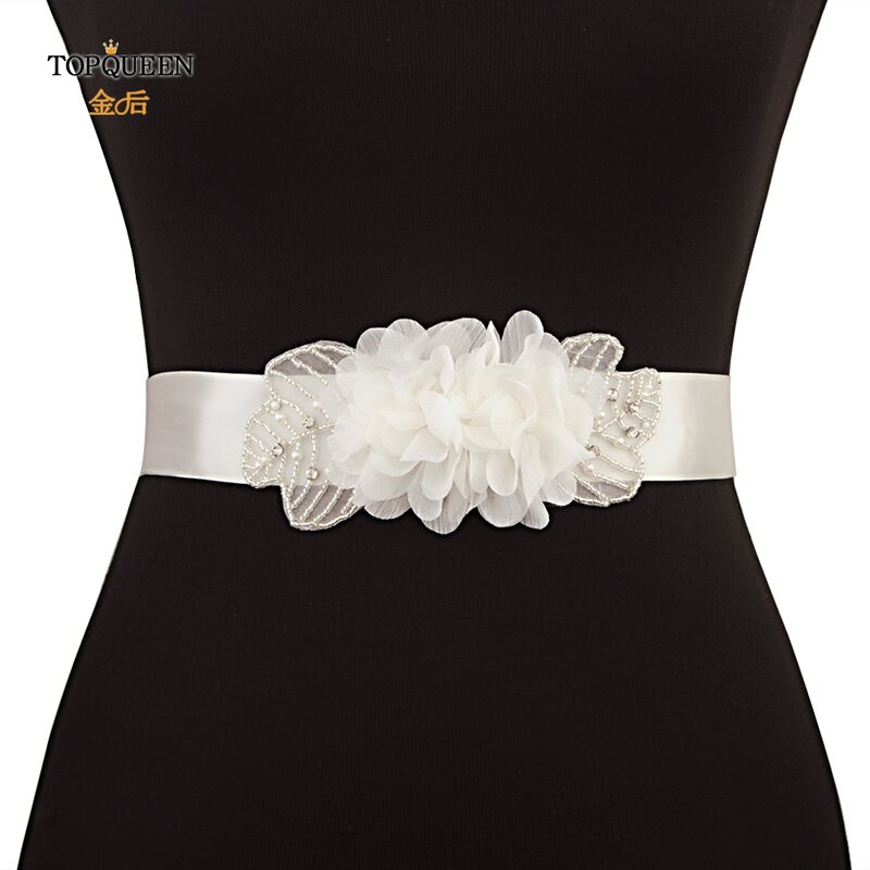 TOPQUEEN Mix Style pas ślubny Rhinestone Bling dla kobiet luksusowy ozdobiony paciorkami ślubny kwiat druhny sukienek suknia dekoracji