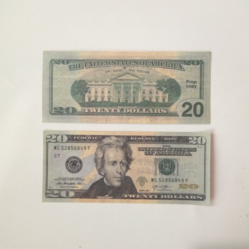 영화 지폐 지폐 10 20 50 달러 통화 파티 가짜 돈 어린이 선물 장난감 지폐 100US