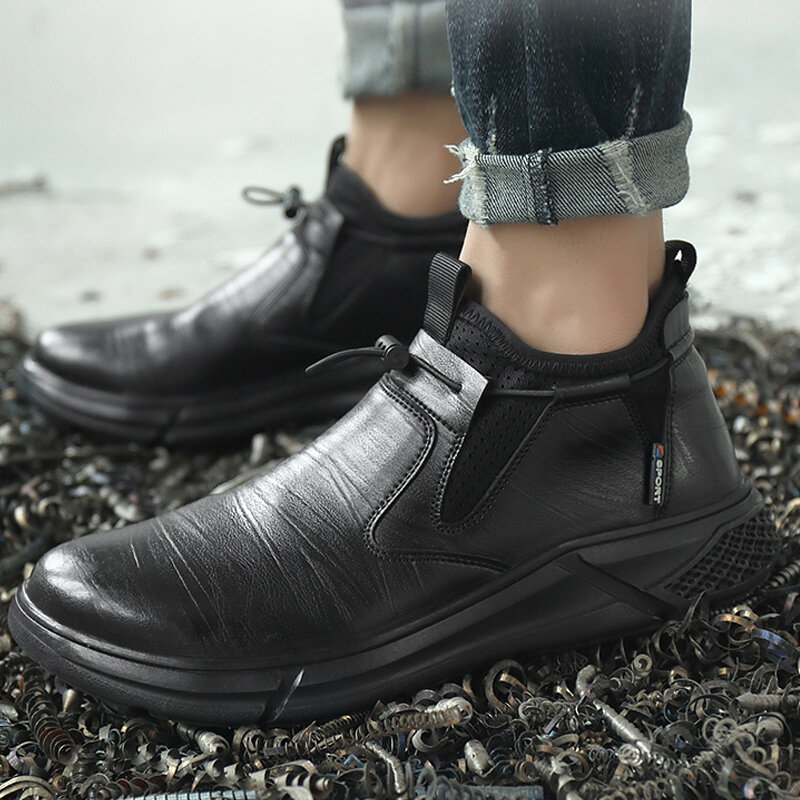Alla moda scarpe antinfortunistiche da lavoro da uomo puntali in acciaio stivali da lavoro indistruttibili maschili scarpe protettive sicurezza antiforatura