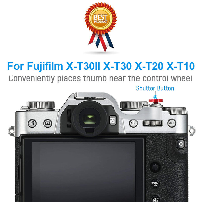 Poignée en métal pour caméra Fuji Fujifilm X-T30II X-T30 X-T20 X-T10, avec bouton de déclenchement
