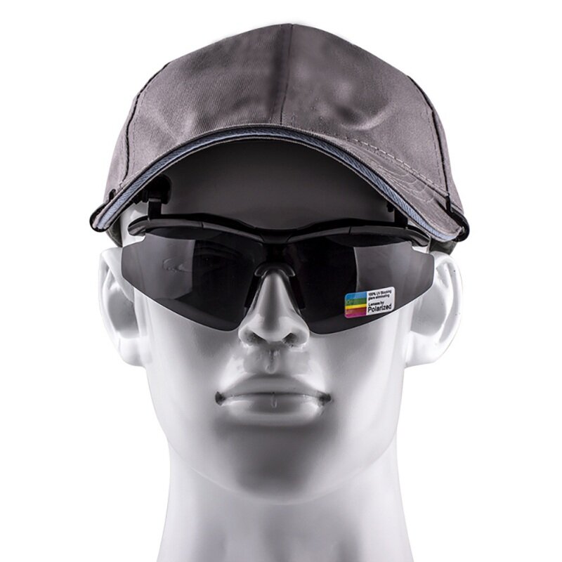 솔리드 편광 낚시 안경 모자 바이저 스포츠 클립 남성용 선글라스, 낚시 자전거 하이킹 골프 안경 낚시복