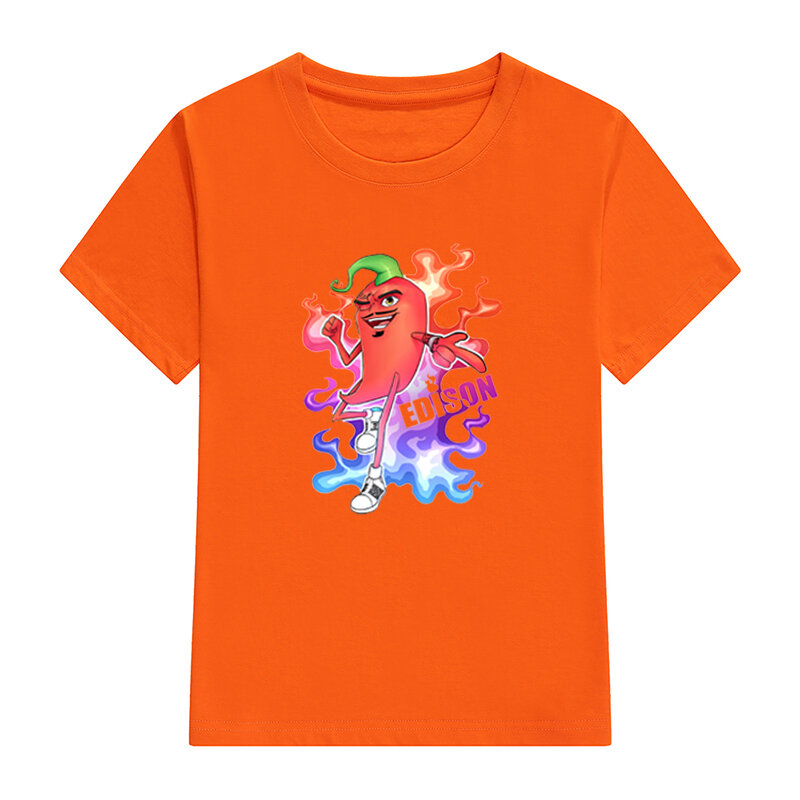 Kinderen 100% Katoen T Shirts Merch Edison Perec Chilli Hot Casual Familie Kleding Set Jongen Meisje Mode peper Print Tops