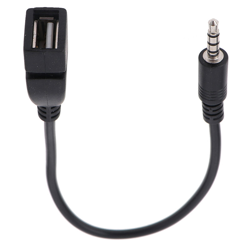 3.5mm carro preto aux cabo de áudio para usb cabo de áudio eletrônica do carro para jogar música carro áudio cabo usb fone de ouvido conversor