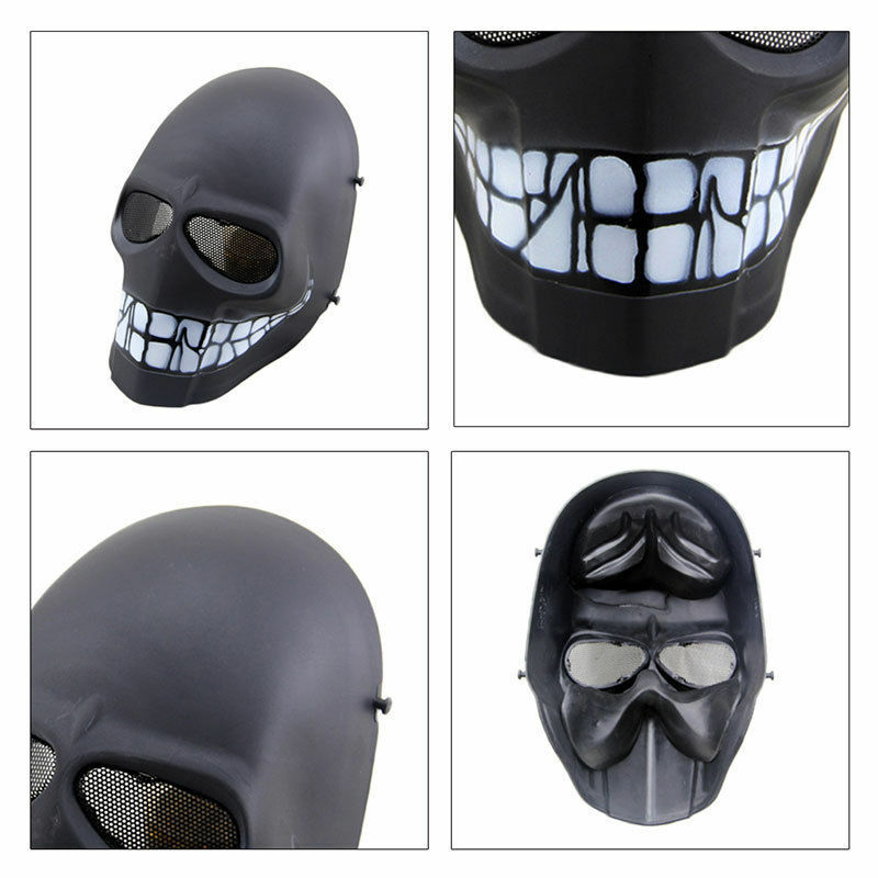 Airsoft Combate Máscara Tática, Cosplay Crânio, Festa de Halloween, Acessórios de caça ao ar livre, Wargame, Paintball, Máscara Facial Militar
