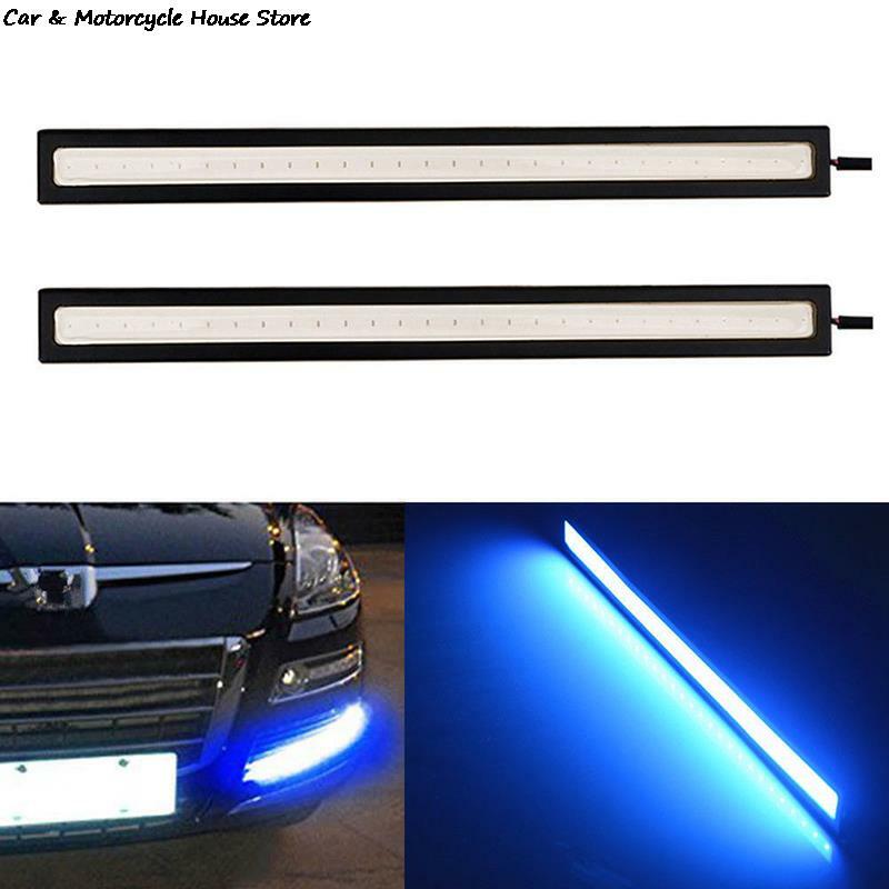 Luces LED COB impermeables para coche, lámpara de conducción antiniebla DRL, azul, superbrillante, 12V, 17cm, 1 ud.