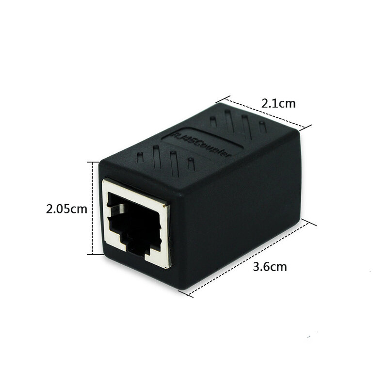 OULLX-Fêmea para Porta Fêmea Ethernet Network, Conector Splitter LAN, Cabeça de transferência, Acoplador Adaptador, CAT5, CAT6, RJ45