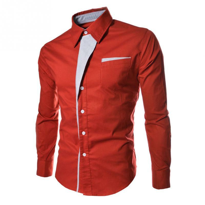 Ausverkauf Solide Slim Fit Langarm Business Smart Casual Männlichen Bluse Kleid Shirt Männer