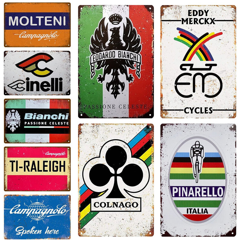 Colnago-Placa de estaño para bicicleta, cartel de Metal para Bar, habitación, accesorios de decoración del hogar, decoración de pared Vintage, placa Mural