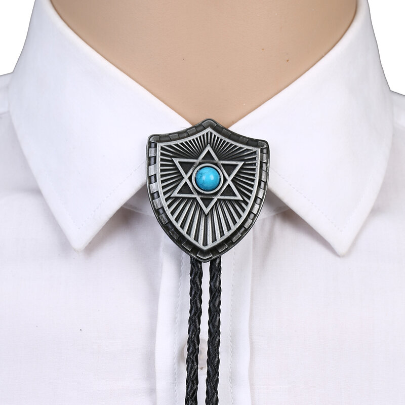 Vintage Malachite stone oval shape turquoise  bolo tie for man Indian cowboy western cowgirl leather rope zinc alloy necktie