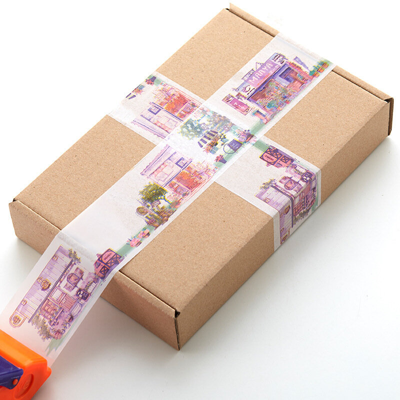 5cm x 100M Anime Landscape Sealing Tape Cartoon Personality Express Box Sealing Tapes Cute Packaging Tape Business Supplies