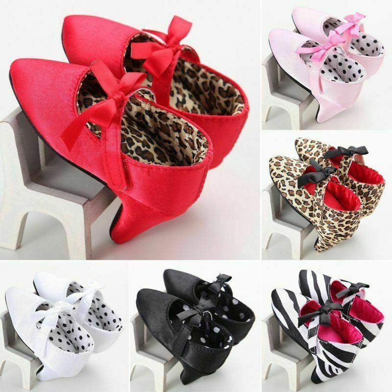 0-12M Infant Newborn Baby Girl High Heels Shoes Princess Bow First Birthday Party Shoes Photo Props Shoes