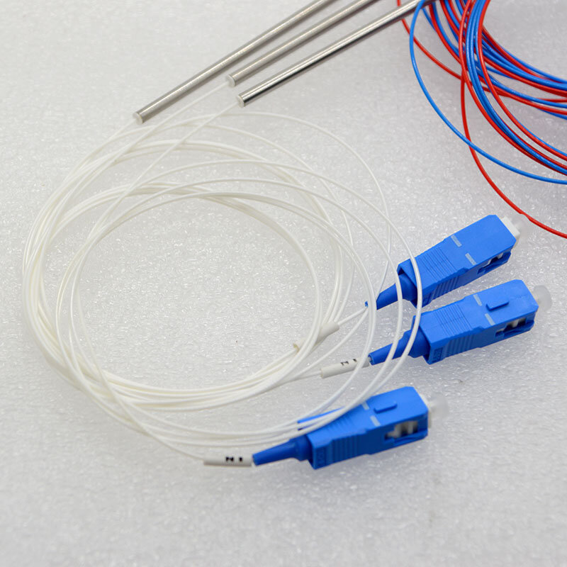 Novo divisor de fibra óptica, mini divisor de modo único de fibra óptica sc/upc1x2, 0.9mm: 95,30:70, atacado especial, 20 peças