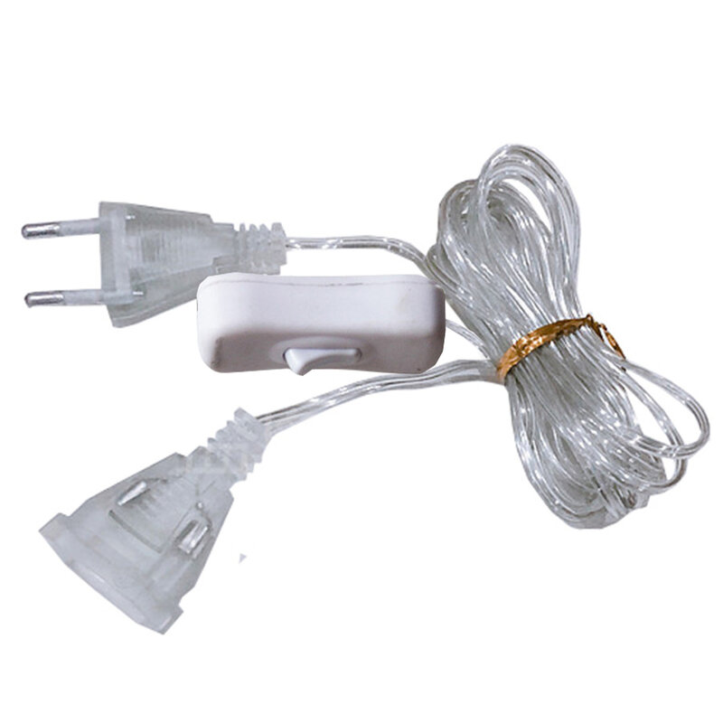 3 metros cabo de extensão ue/eua plug com interruptor padrão cabo de extensão de alimentação para a corda de natal luz de fadas guirlanda