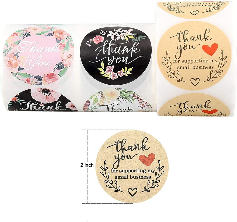 2 Inch Dank U Stickers Labels Seals Dank U Voor Ondersteunende Mijn Kleine Business Stickers Roll 2 Rolls Dank U stickers