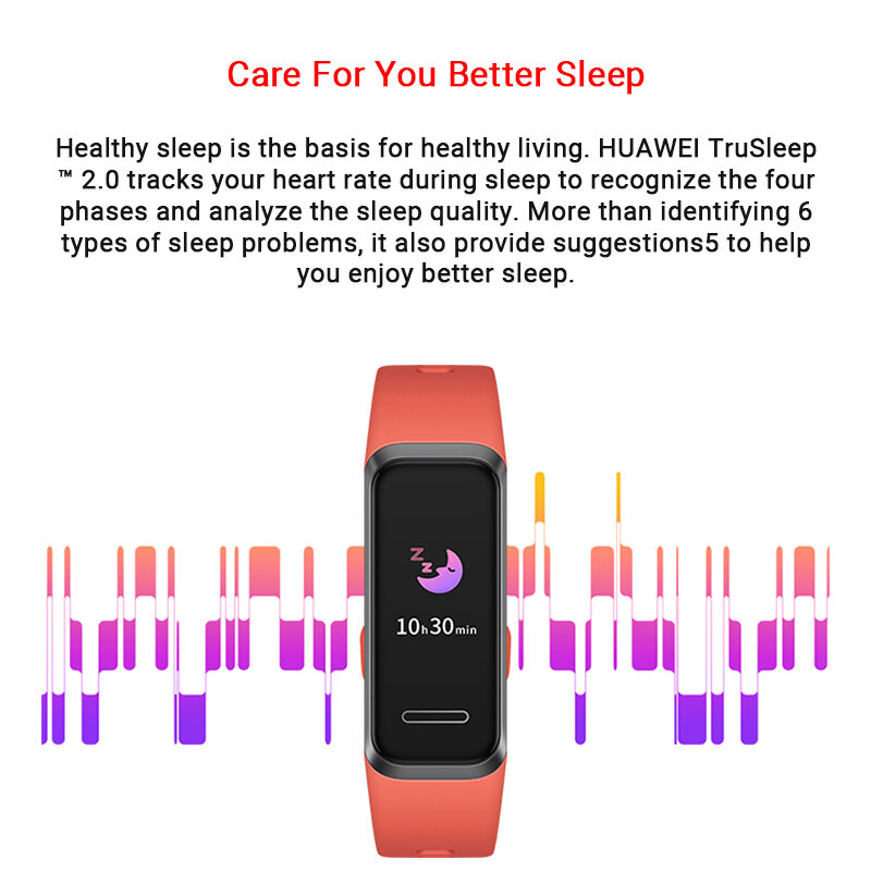 Global Version Huawei Band 4 Smart band 4 0.95'' Colorfull Screen Swim Posture Detect Heart Rate Sleep Snap 14 Days Working time