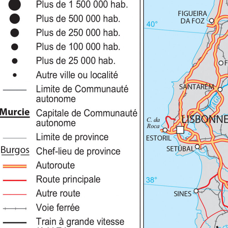 59*42 см карта политического транспорта Испании на французской стене фотокартина Путешествия Школьные принадлежности украшение для дома