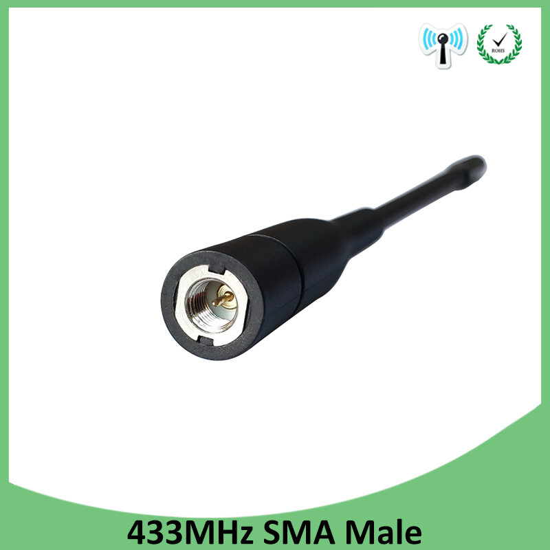 Antena de 433 MHz para walkie-talkie inalámbrico, conector macho SMA, 433 mhz, direccional, 433 m, IOT, resistente al agua