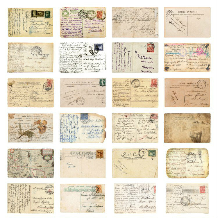 Jurnamm 30 قطعة/صندوق ذكريات الرجعية رسائل صحيفة القديمة الفطر بطاقة بريدية Vintage الرجعية الإبداعية الكتابة تحية هدية بطاقات بريدية
