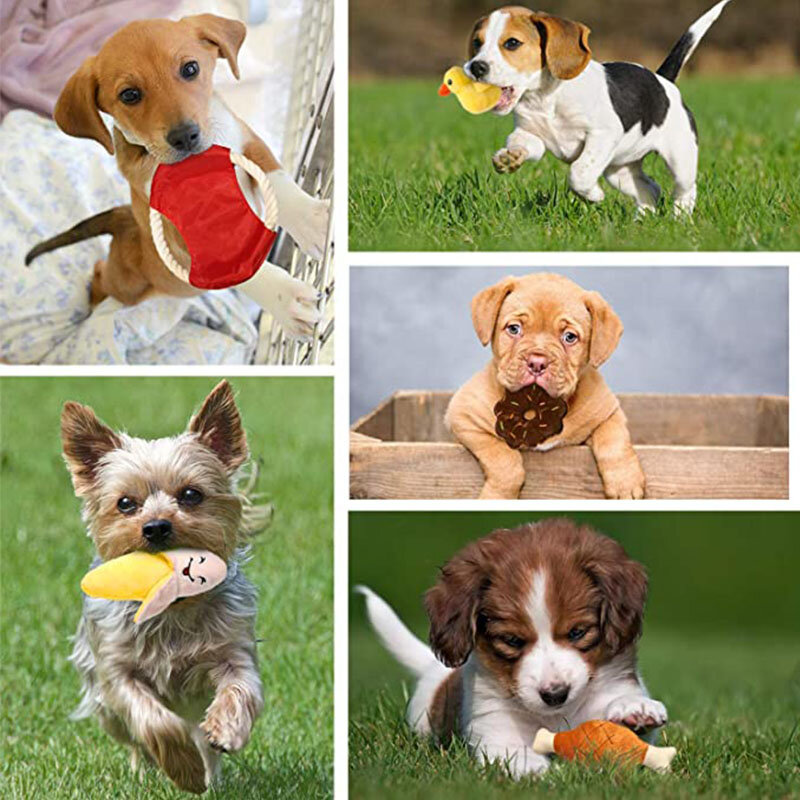 Pelúcia Squeaks Brinquedos para Animais de Estimação, Brinquedo Chew Interativo, Resistente à mordida, Brinquedo de Limpeza, Acessórios para Cães, Cachorro, Gato, Chihuahua