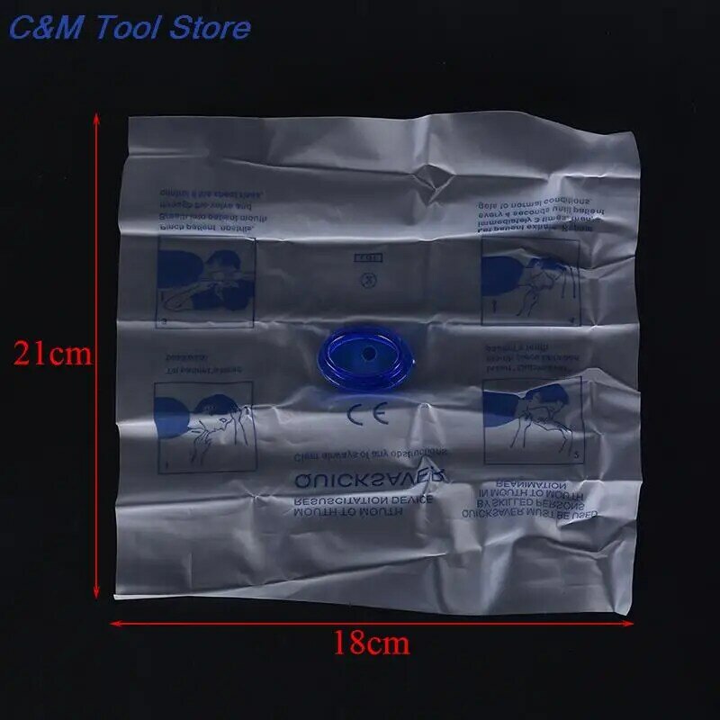 1pcs Disposable Mouth To Mouth CPR Breathing Mask Breathing Mask Breathing Respirator CPR Mask Emergency One-way Valve
