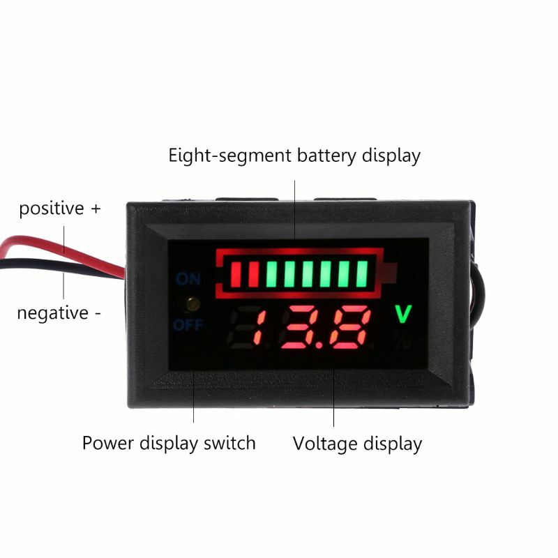 Tester di potenza voltmetro indicatore di capacità della batteria al piombo per auto 12V con interruttore