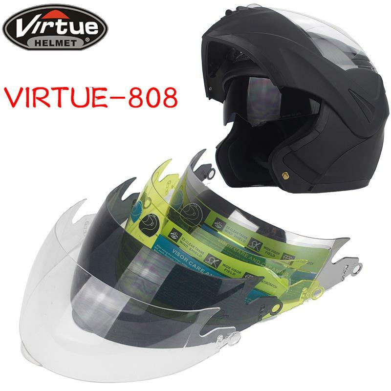 VIRTUE-808 풀 페이스 오토바이 헬멧 바이저, 플립 업 오토바이 헬멧 실드 렌즈용 특수 링크, 4 가지 색상