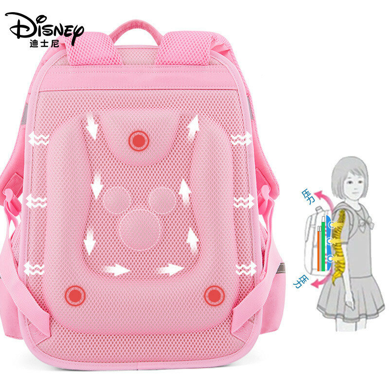 Disney-mochila de dibujos animados de Minnie para niña, morral escolar para estudiante, bonito, regalo para niños de 3 a 6 años