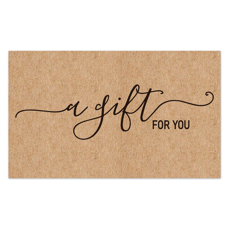 Tarjeta de papel Kraft "un regalo para ti" para apoyar tarjetas de visita pequeñas, tarjetas de agradecimiento, paquete de decoración de boda, 30 unids/paquete