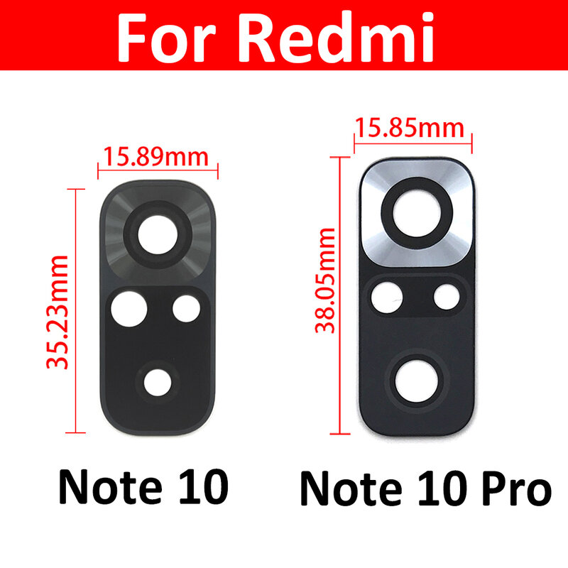 Vetro per fotocamera per Redmi Note 10 / Note 10 Pro / Note 10s 11 11s 11T 10 5G obiettivo in vetro per fotocamera posteriore posteriore con adesivo colla
