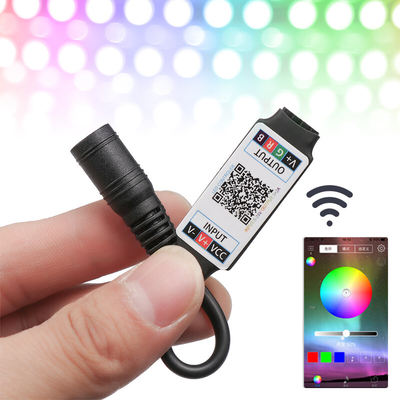 1 Pcs Handige Mini Led Bluetooth Rgb Strip Licht Controller Draadloze Smart Telefoon Controle Dc 5-24V 6A voor Rgb 3528 5050 Strip