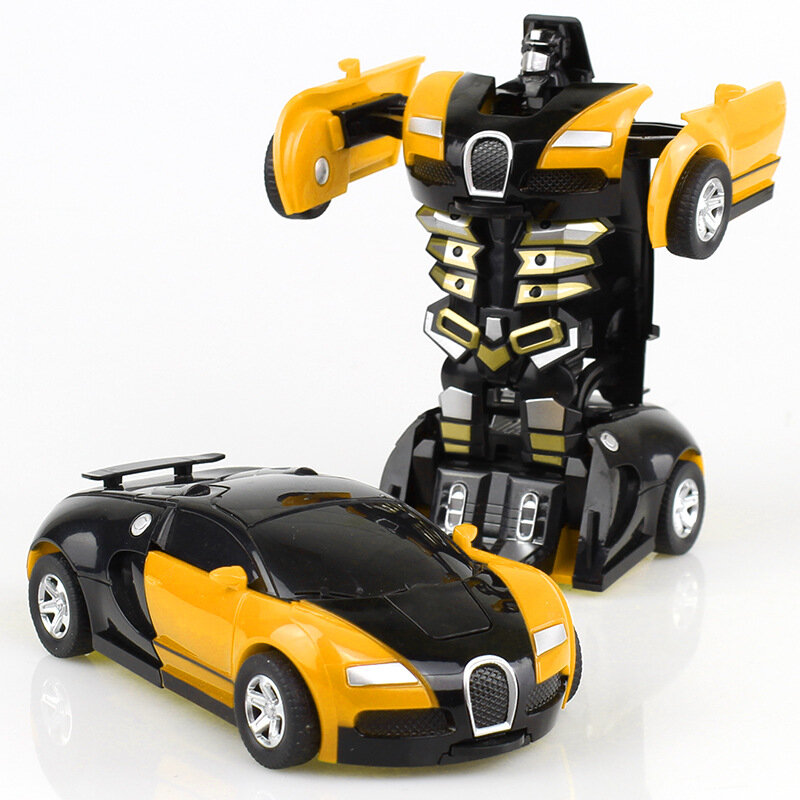 2 em 1 deformação robô modelo de carro plástico mini transformação robôs brinquedo para meninos um passo impacto veículos carro crianças brinquedos