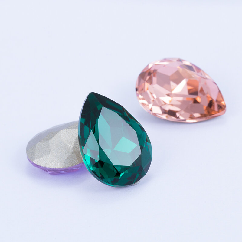 Migotliwy fioletowy łza kropla K9 szklane kryształki szklane kryształowe cyrkonie wskazanie z powrotem klej na odzieży rzemiosło biżuteria akcesoria