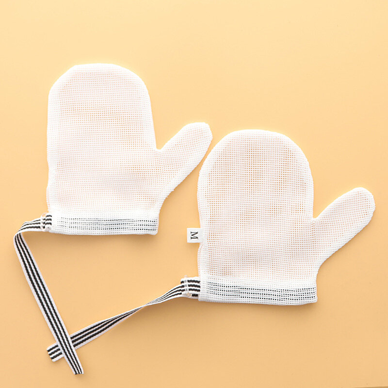 1 paio bambino prevenire morso dita unghie guanto neonato Anti mordere mangiare guanti a mano per bambini