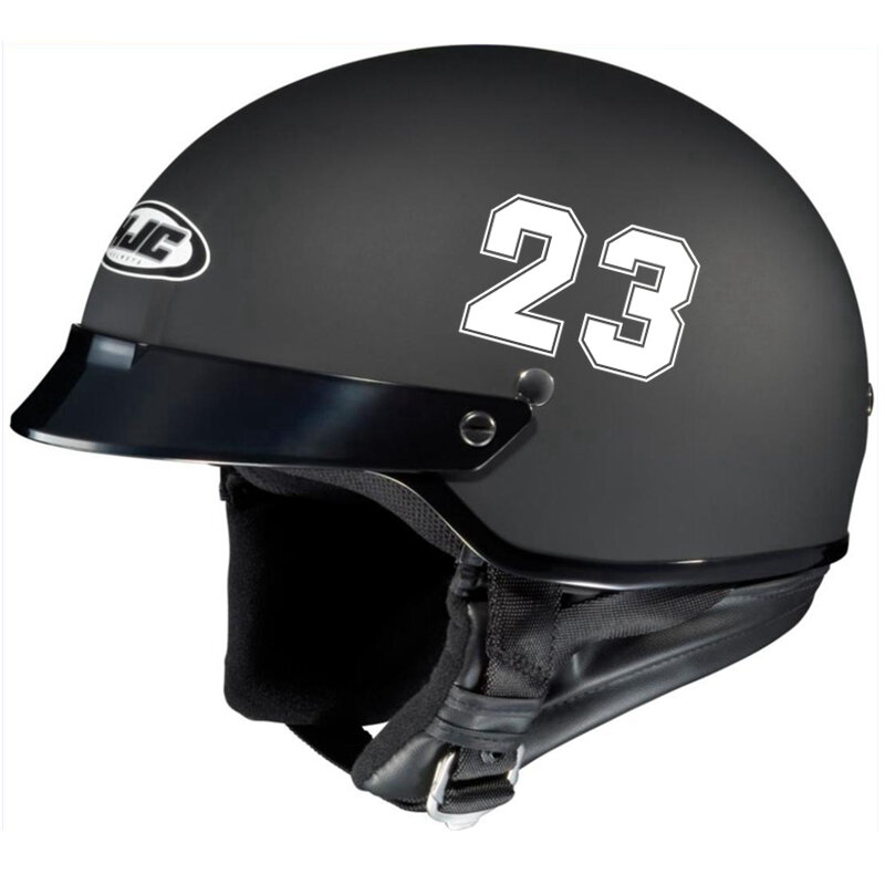 Забавные виниловые наклейки для мотоциклов, для шлема Tri Mishki HZX1182 #, гоночный номер 0123456789, автомобильная наклейка «Доберман»