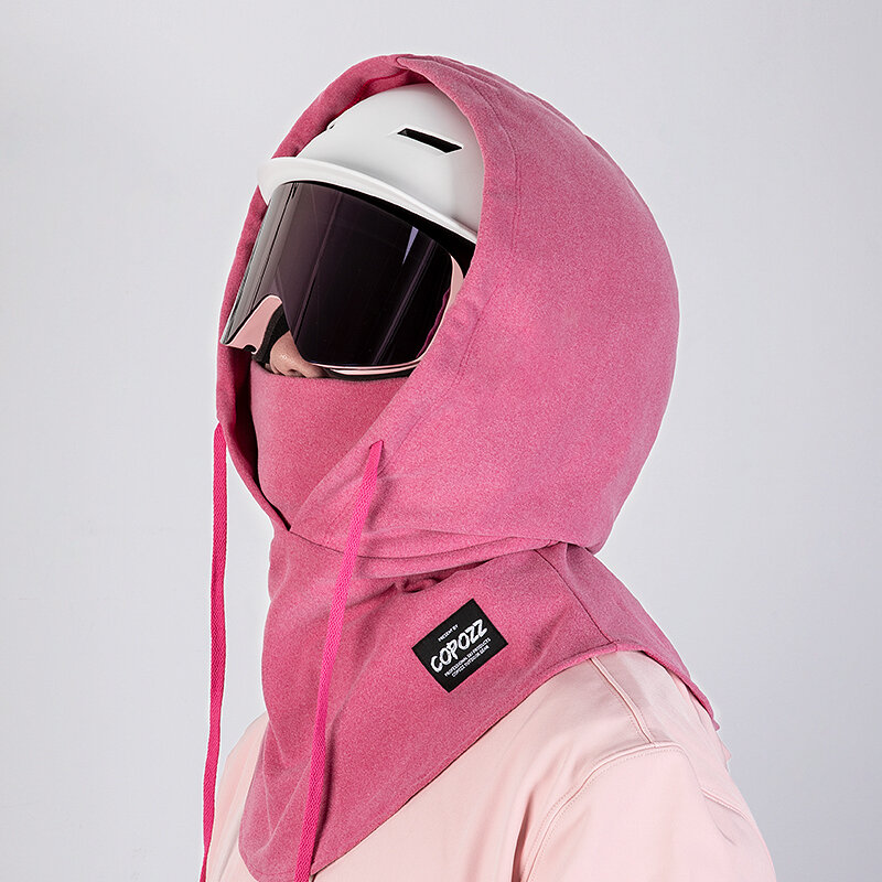 COPOZZ Winter Thermal Fleece maska narciarska pełna twarz nakrycia głowy Snowboard z kapturem szaliki Outdoor kolarstwo sportowe nakrycia głowy kominiarka