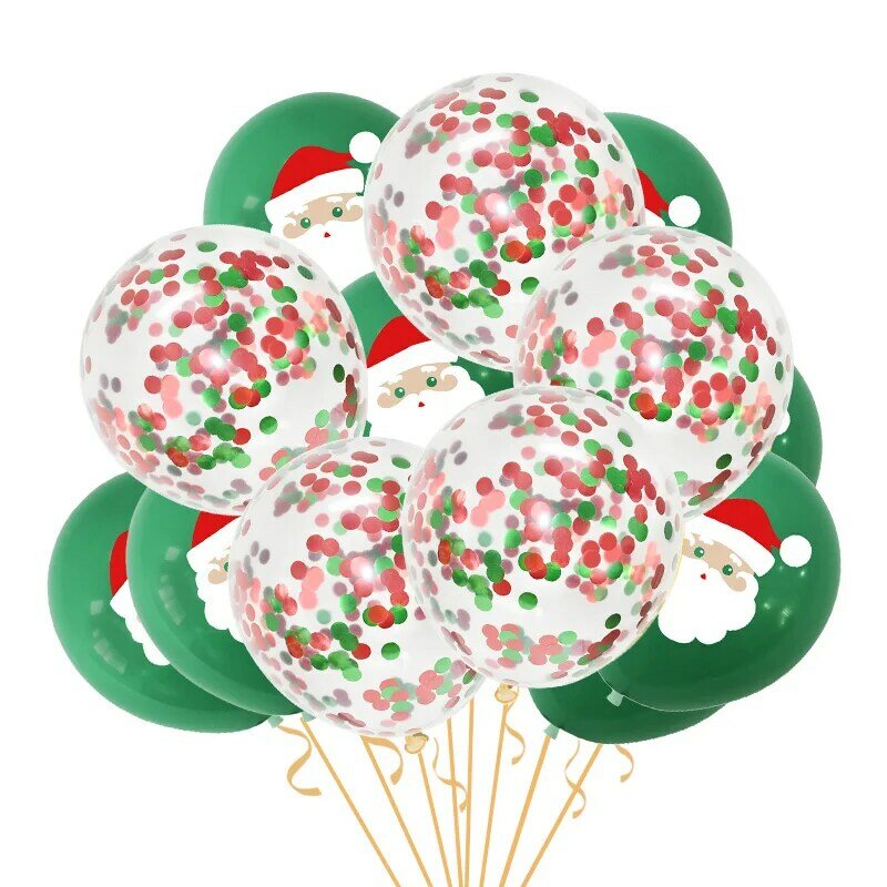 15Pcs Santa Claus Elk Christmas Tree Confetti Latex Balloons Merry Christmas Birthday Party Decoration Kid Gifts Air Globos