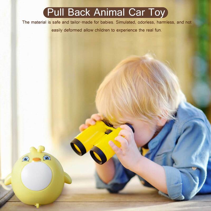 Conjunto de 6 carros de puxar de animais movidos a fricção para crianças, brinquedos criativos de inércia de carro de desenho animado, brinquedo de retorno de carro para crianças.