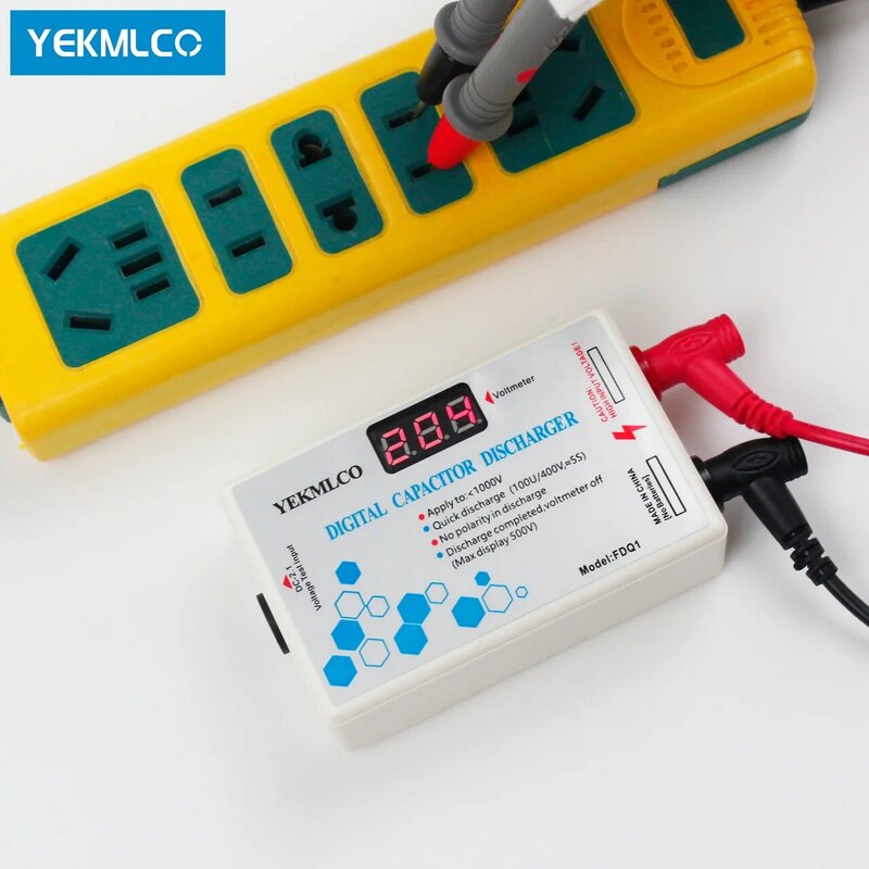 YEKMLCO 디지털 커패시터 방전기 보호 전기기사 빠른 고전압 1000V 전자 용 고속 방전 도구, 전자 커패시터 방전기 보호