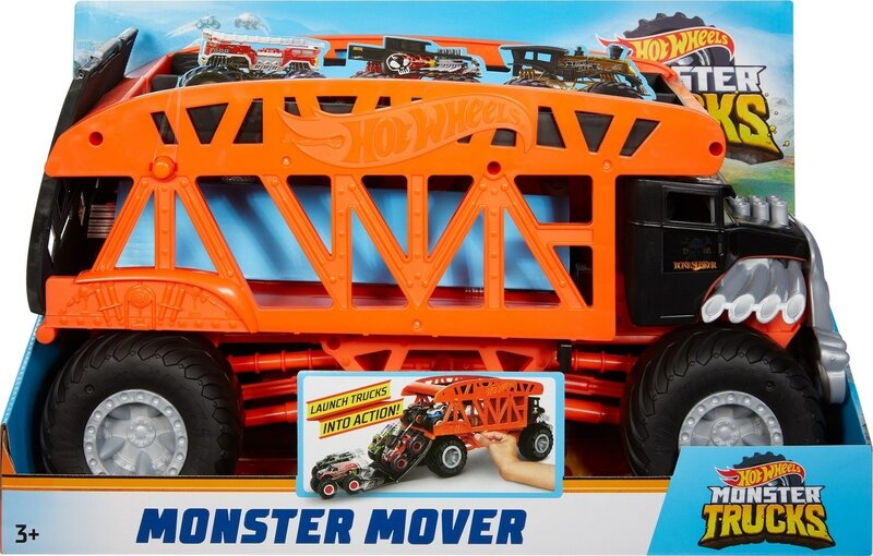 Monster Trucks Transporter Truck - 12 pezzi coperture per veicoli in scala 1:64