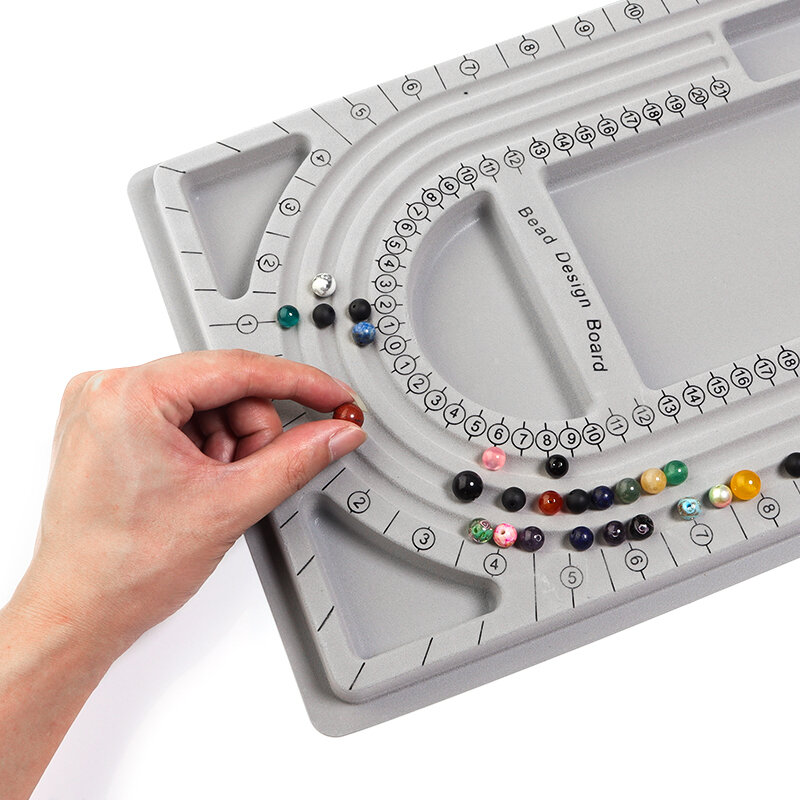 Louleur floccato Bead Board per bracciale collana vassoio perline accessori strumenti di misurazione artigianato per la creazione di gioielli fai da te
